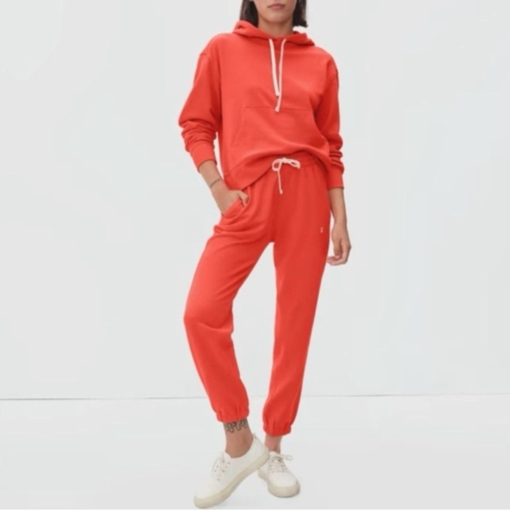 Everlane The lightweight French Terry Hoodie cayenne red size XS